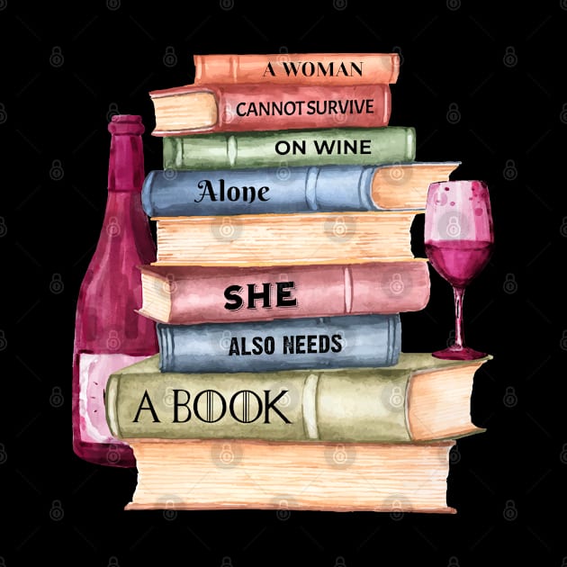 Wine Drinker Book Lover by MintaApparel