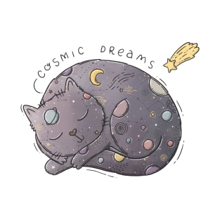 Cosmic Dreams Cat T-Shirt