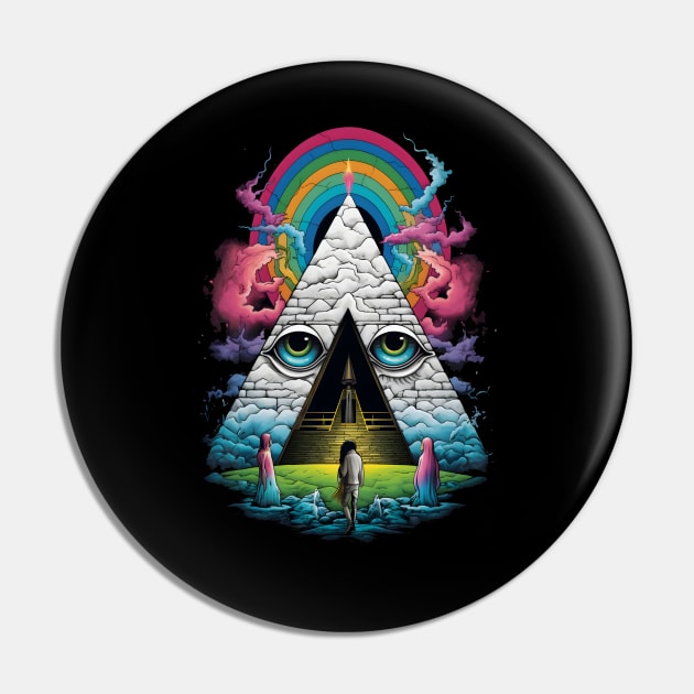 Psychedelic Echoes - Pink Floyd Tribute Pin by TooplesArt