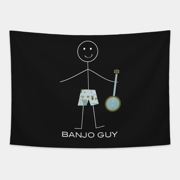 Funny Mens Banjo Guy Tapestry by whyitsme