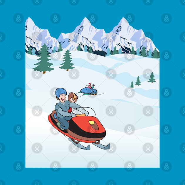 Snowmobile with you family by Zobayer