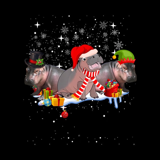 Hippo Fiona Cute Christmas by eldridgejacqueline