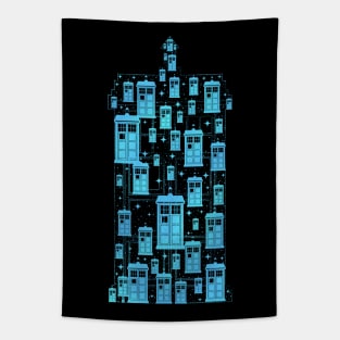 Tardis Time Machine Tapestry