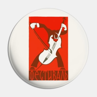 Cello Player ---- Retro Soviet Poster Aesthetic Pin