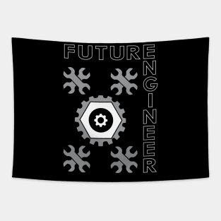 Future engineer, engineering text and logo Tapestry