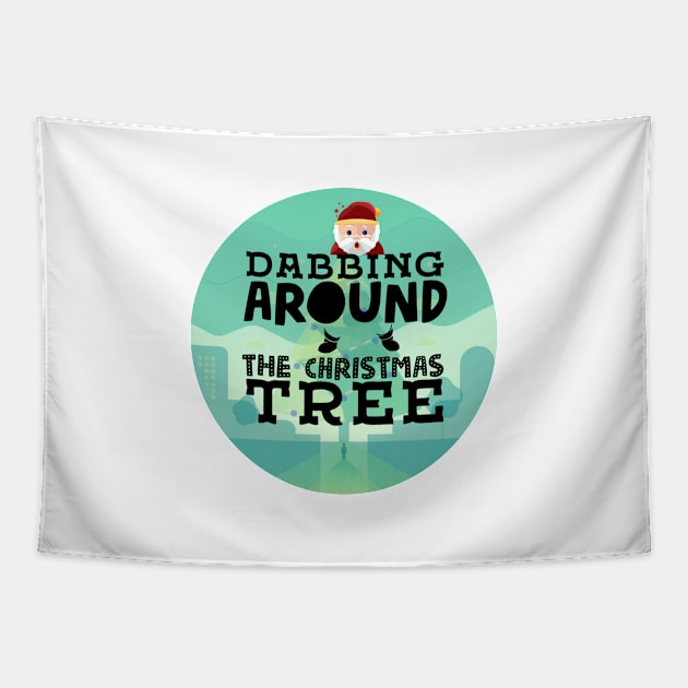 Funny Shirt, Santa dabbing around the christmas tree, Gift and Décor Idea Tapestry by Parin Shop