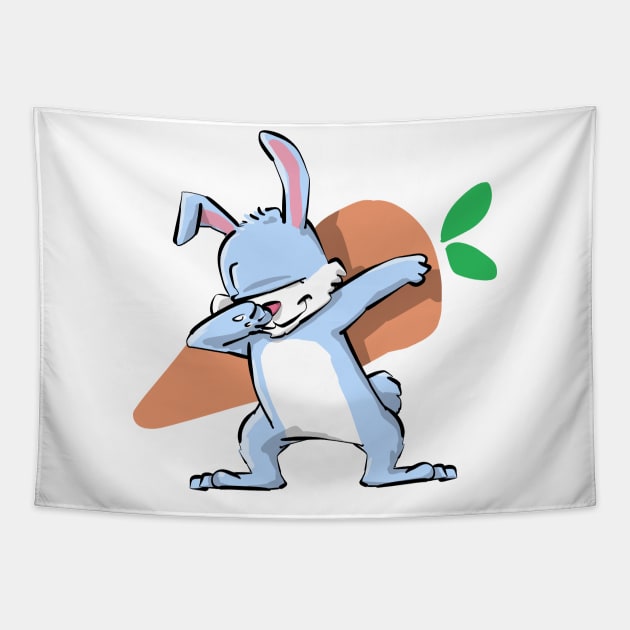 Funny Dabbing Dancing Bunny Rabbit Pet Tapestry by PhantomDesign