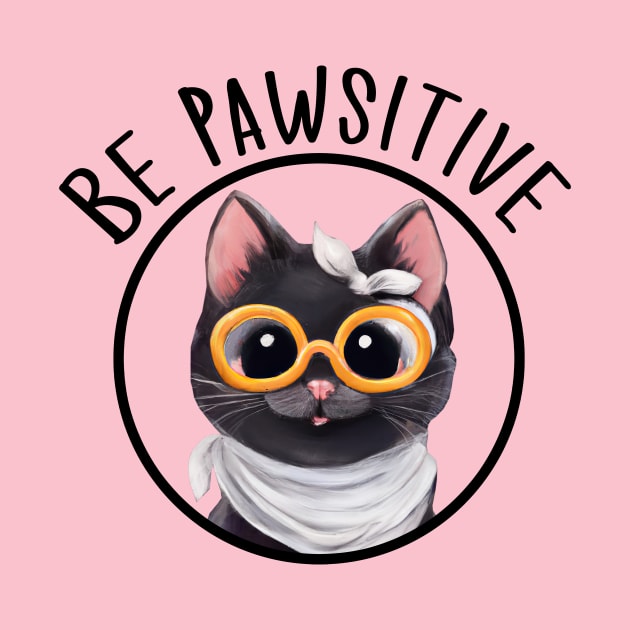 Stay Pawsitive Shirt, Be Pawsitive Shirt, Cat Positivity Shirt, Sarcastic Cat Shirt, cute paw t-shirt, Pawsitive Catitude, Funny Cat Lady Gift, Cat Mom Shirt Gift, Nerd Cat Shirt, Funny Nerdy Cat, Cute Nerd Cat Shirt, Cute Nerd Shirt, Cat Owner Gift Tee by GraviTeeGraphics