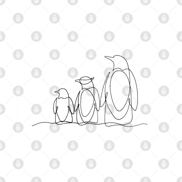 Penguin Line Art by art by Susmita