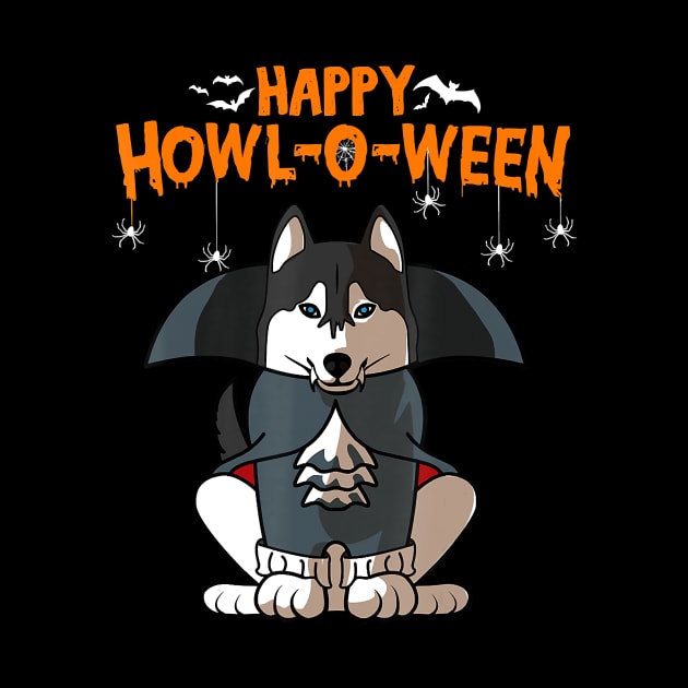 Happy Howl-o-ween Siberian Husky Vampire Dog Halloween by JaydeMargulies