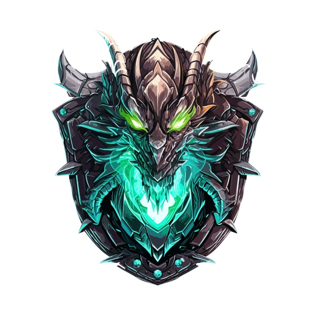 Glowing Alien Dragon Head Shield by Scattered Atoms