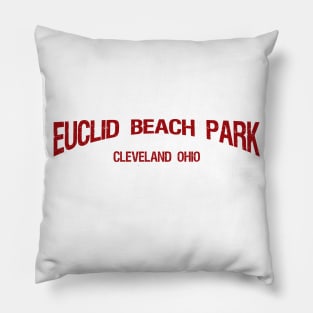 Euclid Beach Amusement Park.  Cleveland, Ohio. Distressed font Pillow