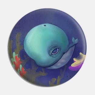 Blue whale Pin