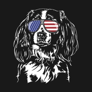 Proud Nederlandse Kooikerhondje American Flag patriotic dog T-Shirt