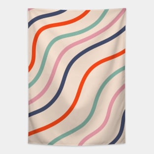 70s Wavy Retro Abstract Tapestry