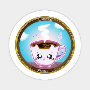 Pink cup of coffee Magnet