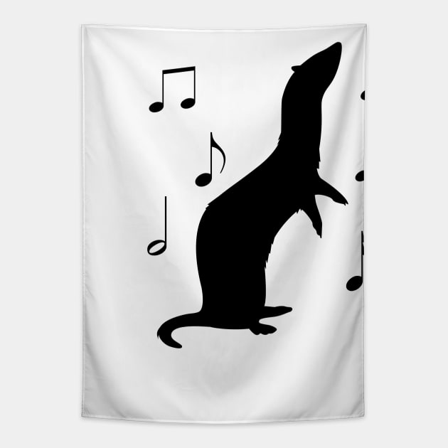 Cute Ferret Dancing to Music Tapestry by PenguinCornerStore