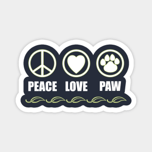 Peace, Love, Paw Magnet