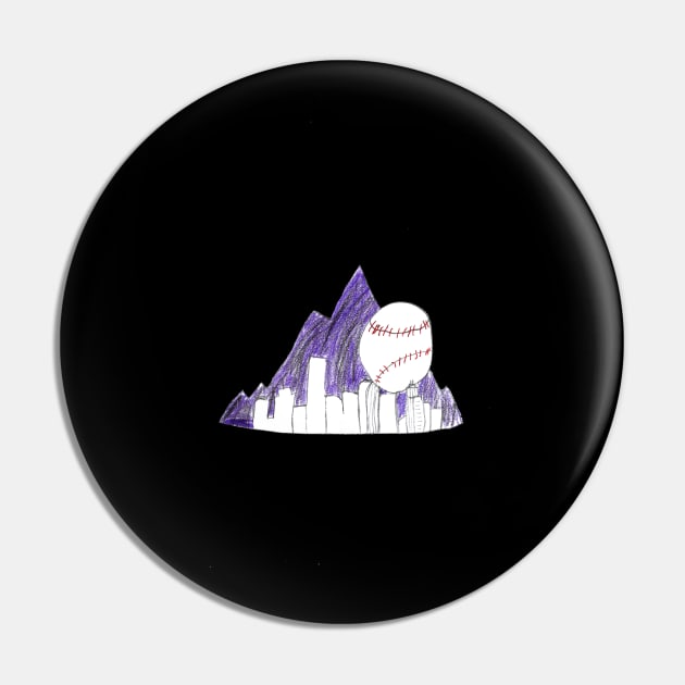 Colorado Rockies Denver Skyline Logo Drawing Pin by Kids’ Drawings 