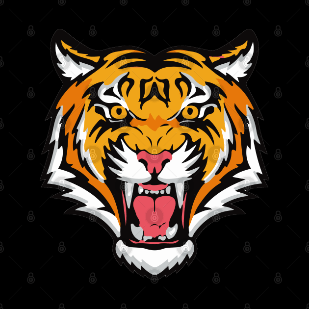 Fierce Tiger Face Roaring Design by TF Brands