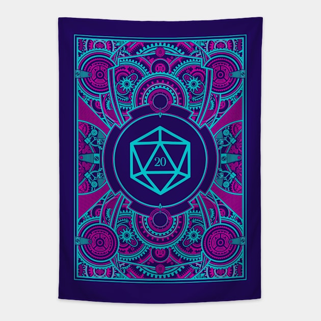 Neon Noir Polyhedral D20 Dice Tapestry by dungeonarmory