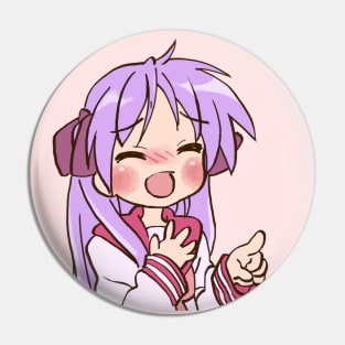 blushing laughing kagami hiiragi / lucky star Pin