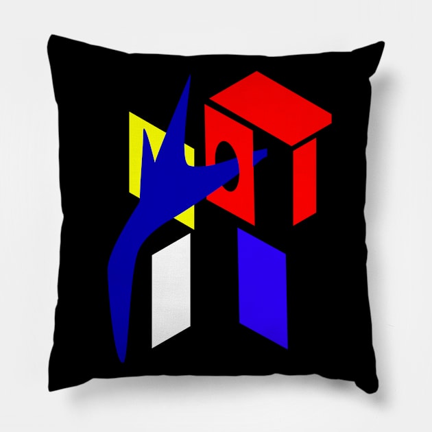 Shapes at Dinner Time Pillow by Denzil Dean