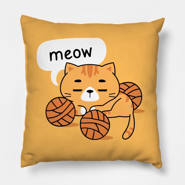 Orange cats wants to play Pillow by tkzgraphic