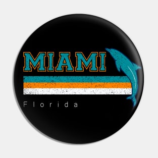 Vintage Miami Sports Football Athletic Novelty Dolphin Retro Pin