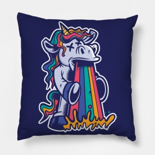 Puking Unicorn | Rainbow Vomit Pillow