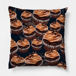 Chocolate Coffee Cupcakes Pattern Pillow