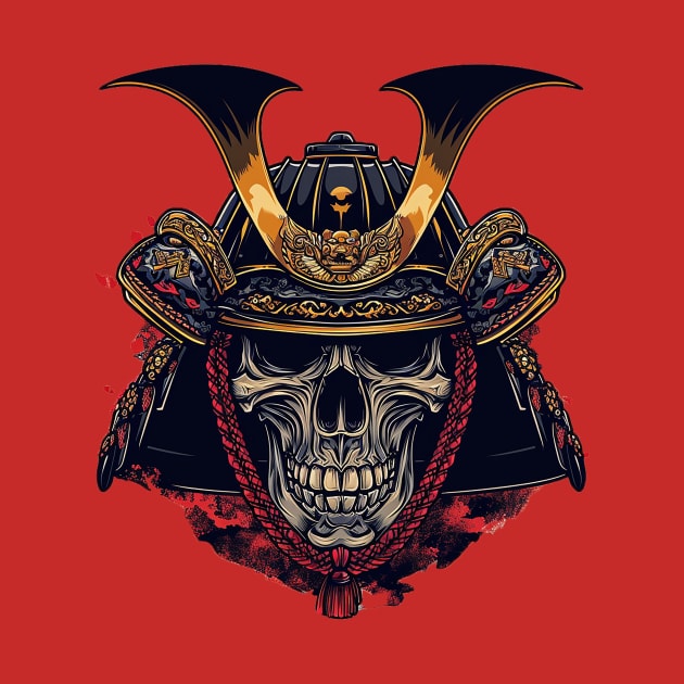 samurai skull by weirdesigns