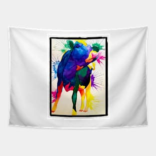 Color Splash Cow Tapestry