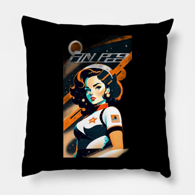 Space Pin Up Girl Pillow by Doctor Doom's Generic Latverian Storefront