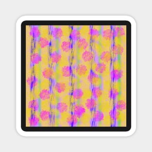 Pink Purple Yellow Floral Abstract Magnet