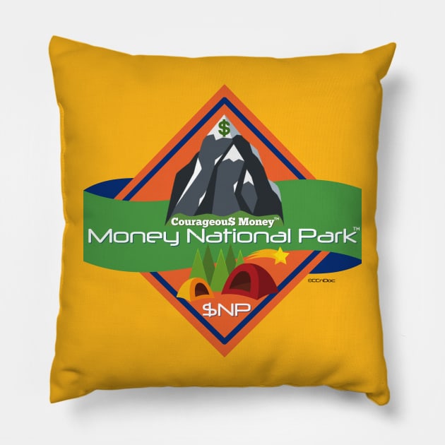 Courageous Money - Money National Park Design Pillow by CCnDoc