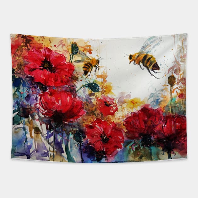 #floralexpression watercolor23 Tapestry by Floral Your Life!