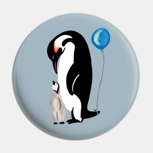 Penguins with a Balloon Pin