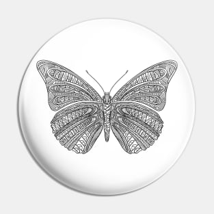 Butterfly design created using line art - black version Pin