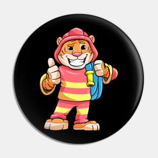 Tiger as Firefighter with Hose Pin