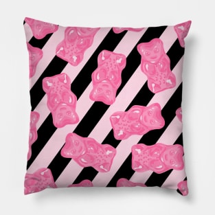 Pink and Black Gummies Pattern Big Pillow