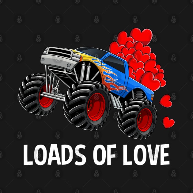 Loads Of Love Monster Truck Valentines Day Gift Boys by HCMGift