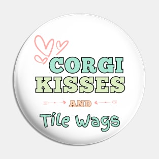 Love Letters in Paws: Corgi Typography Delight for Valentine's Day Pin