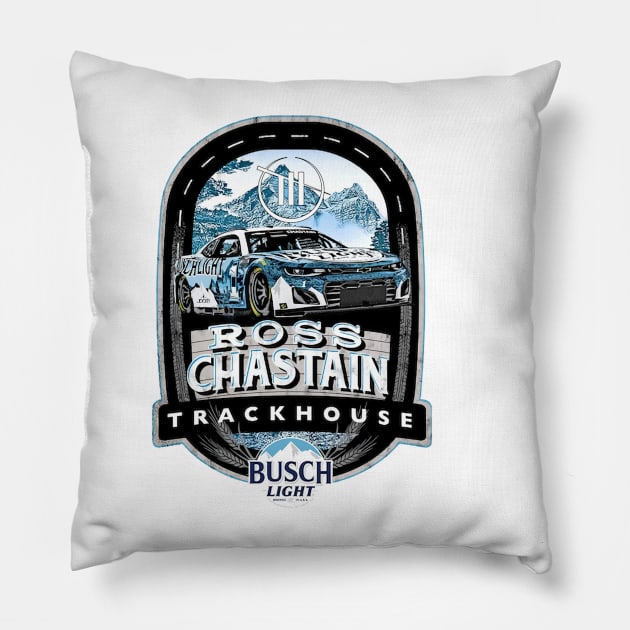 Ross Chastain Car And Track Pillow by stevenmsparks