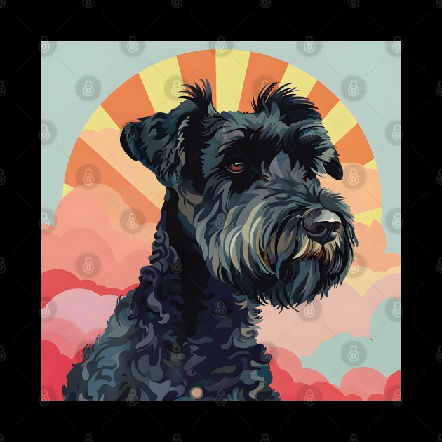 Retro Kerry Blue Terrier: Pastel Pup Revival by NatashaCuteShop