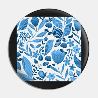 Springtime in the garden blue repeat pattern Pin