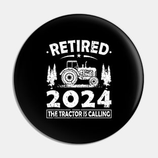Retired Farmer Funny Retirement Tractor Pin