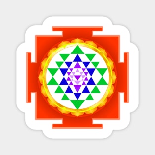 Sri Yantra With Faux Gold Foil Magnet