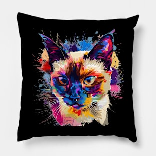 Ragdoll Cat Painting Colorfull Pop Art Design For Cat Onwer Pillow