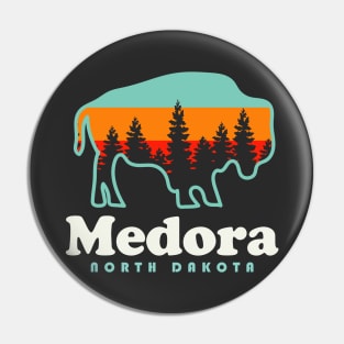 Medora North Carolina Bison Vacation Trip Pin